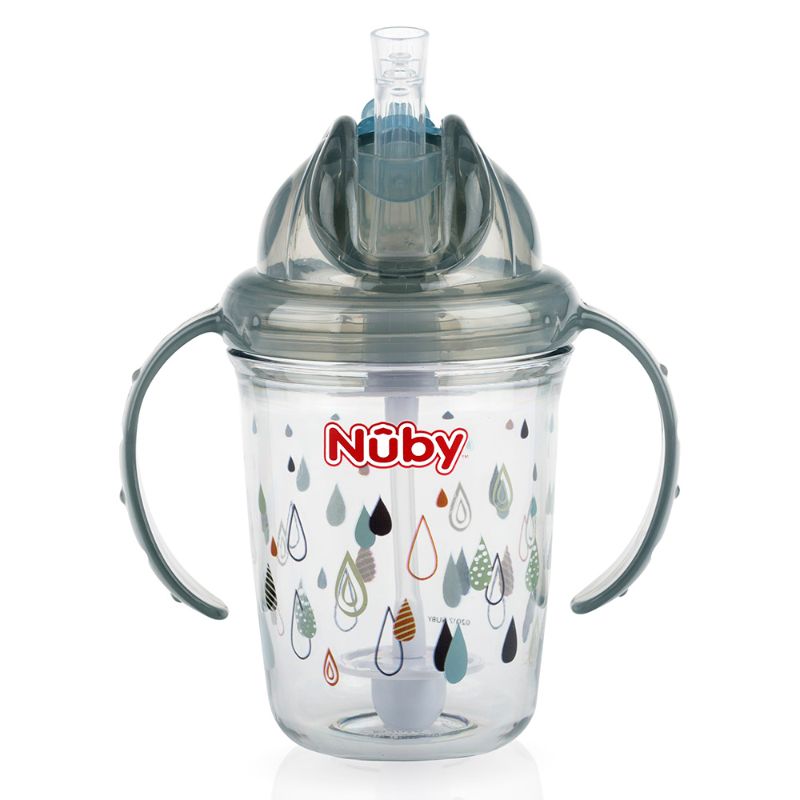 Nuby Flip-it Tritan Cup w/ Thin Silicone Straw & 360 Weighted Straw 240ml