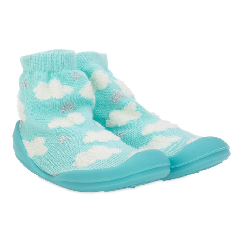 baby-fair Nuby Snekz Sock & Shoe - Aqua Clouds