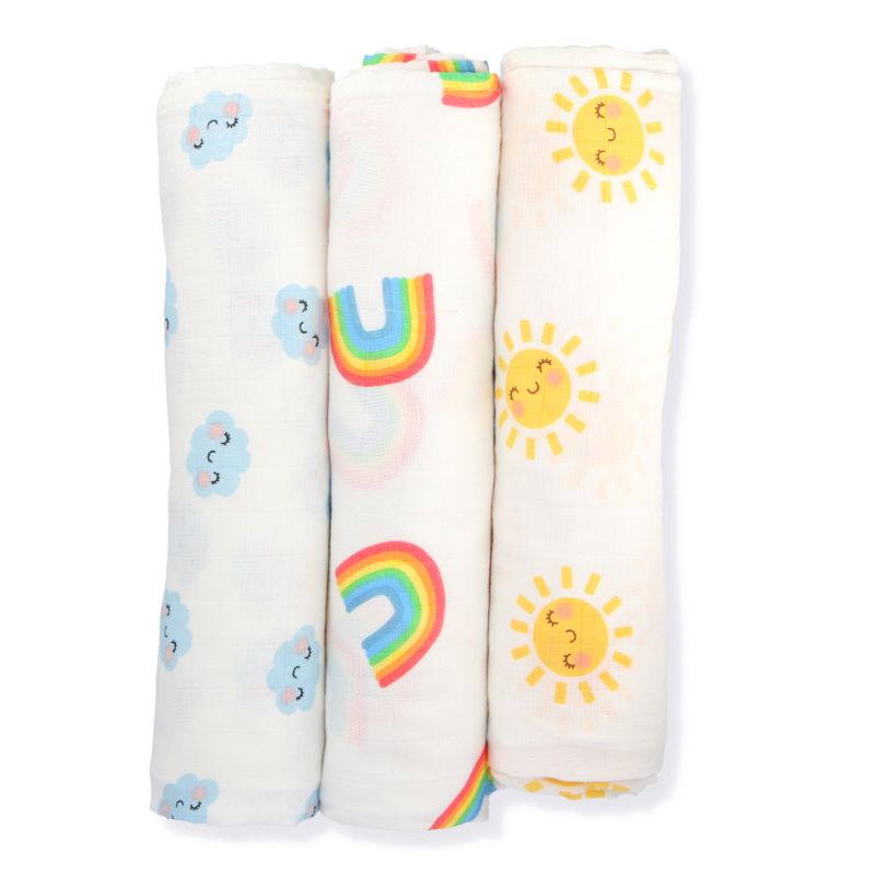 Not Too Big Bamboo Swaddles (3-Pack) - Happy Weather