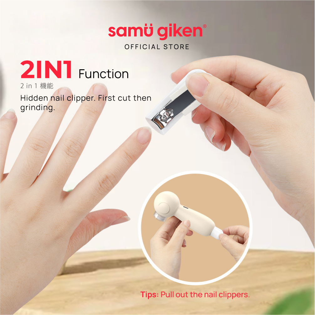 Samu Giken 2 in 1 Nail Trimmer with Polisher and Clipper