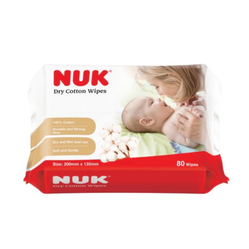 baby-fair NUK Dry Cotton Wipes, 80pcs/Bag