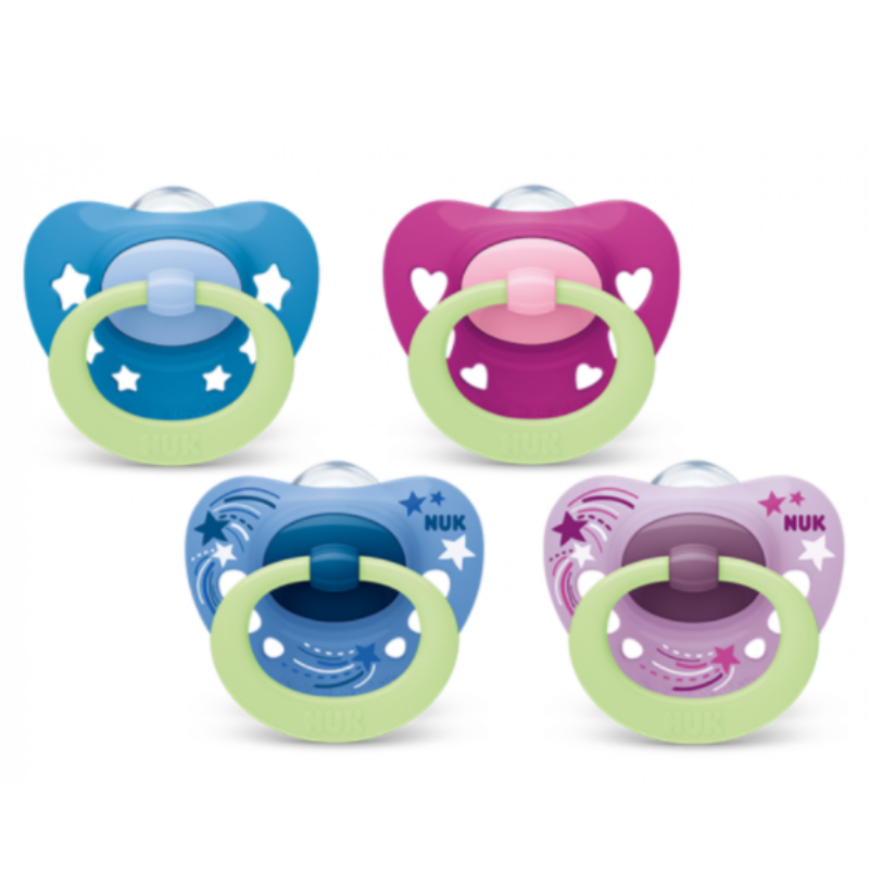 Nuk Silicone Soother S1 Signature Night, 2/box (NU40729840)