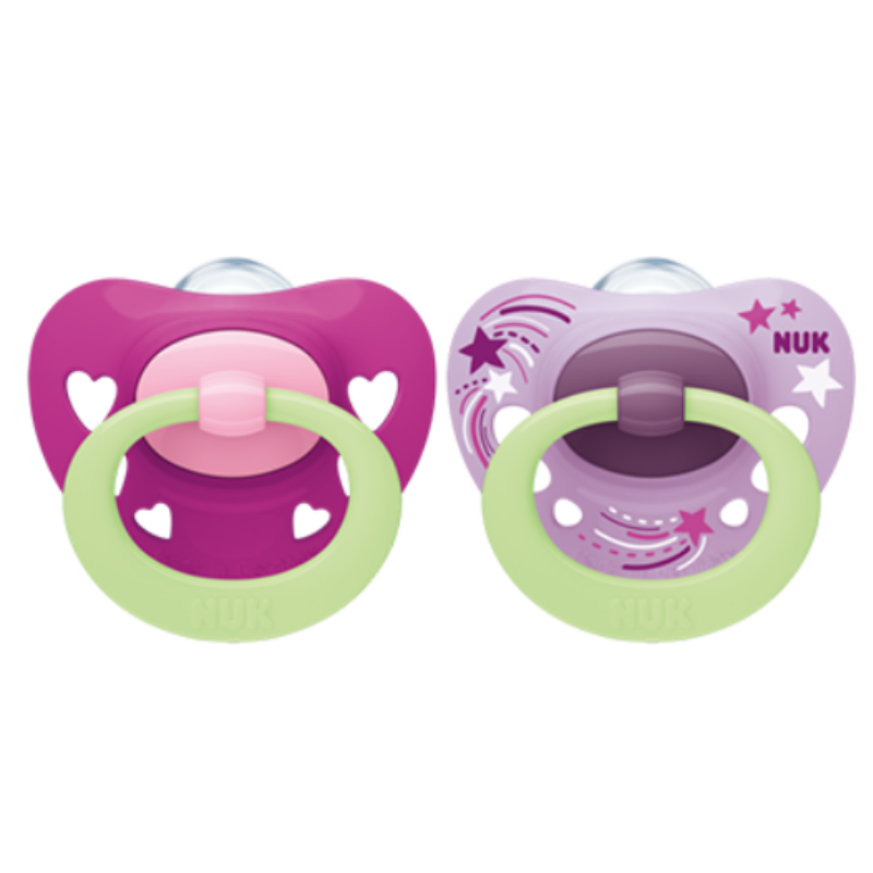 Nuk Silicone Soother S1 Signature Night, 2/box (NU40729840)
