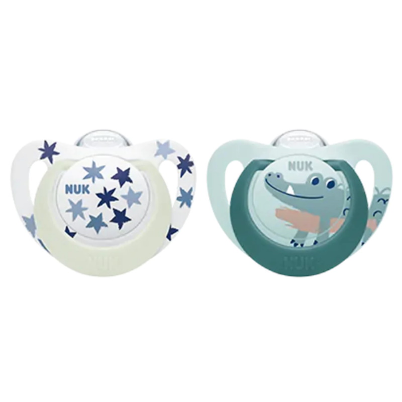NUK Silicone Soother S2 Star Day & Night, 2/box (NU2175485)