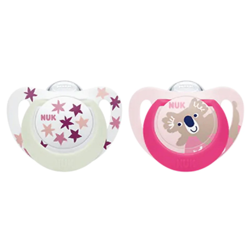 NUK Silicone Soother S3 Star Day & Night, 2/box (NU2175486)
