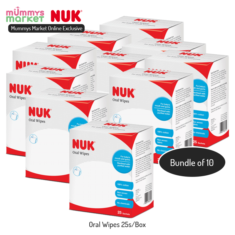 NUK Carton Deal - Oral Wipes 25s/box (10boxes/carton)