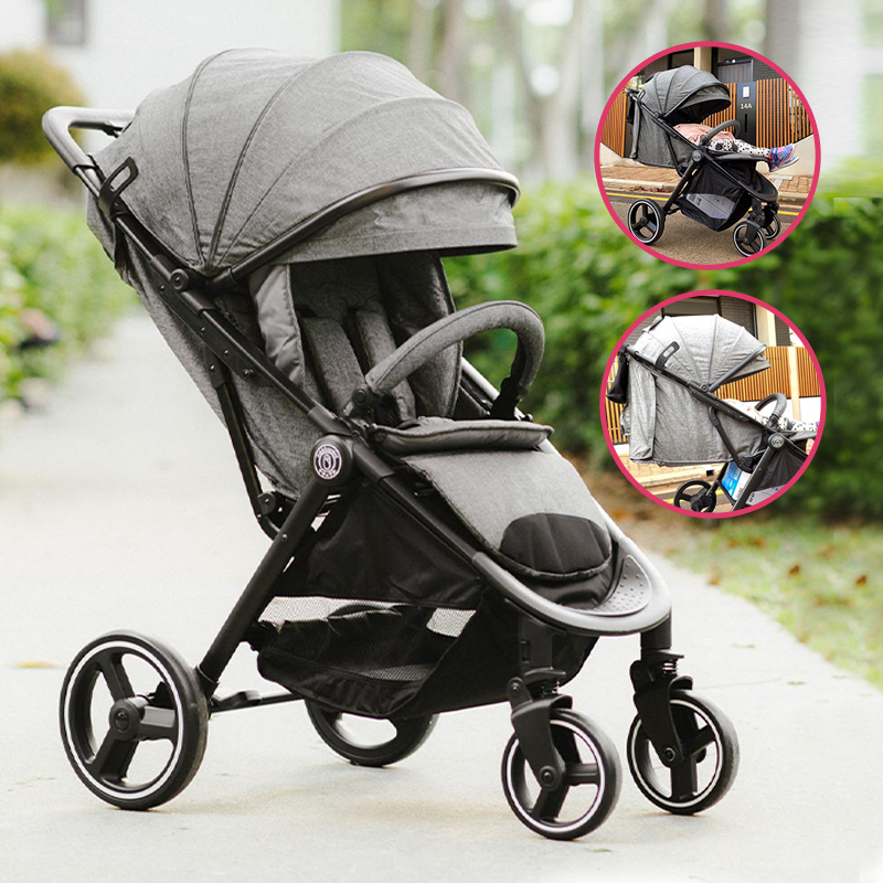 baby-fair Nachuraru Breeze Stroller Hybrid (Light Grey/Dark Grey)
