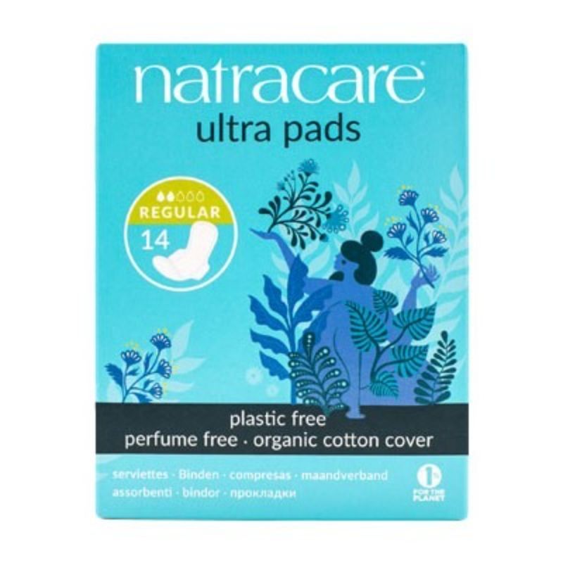 Natracare Ultra Pads with Organic Cotton Cover - Regular with Wings (3x14pcs)