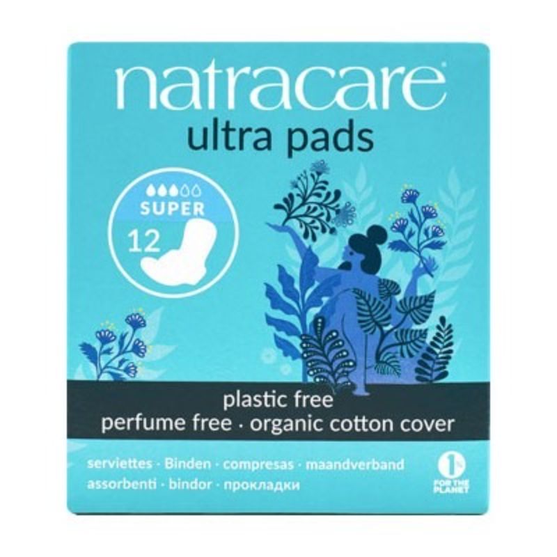 Natracare Ultra Pads with Organic Cotton Cover - Super with Wings (3x12pcs)