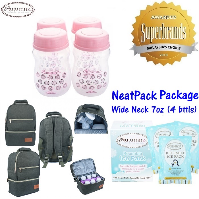Autumnz NeatPack Cooler Bag Package (*7oz* 4 Wide Neck Bottles)