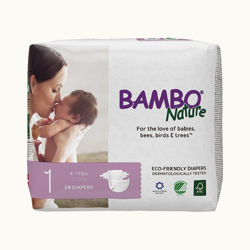 Bambo Nature Tape Diapers - New Born (NB) Size 1 (28 pcs)