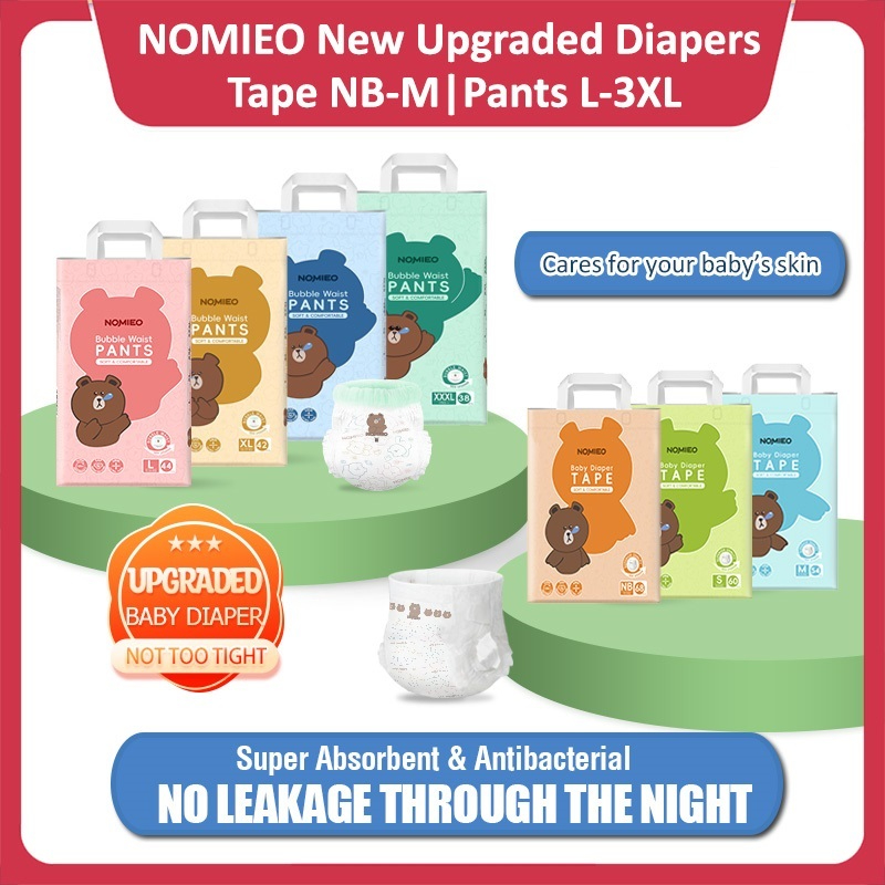 Nomieo Superior Quality Baby Diapers (Tape/Pants) - Assorted