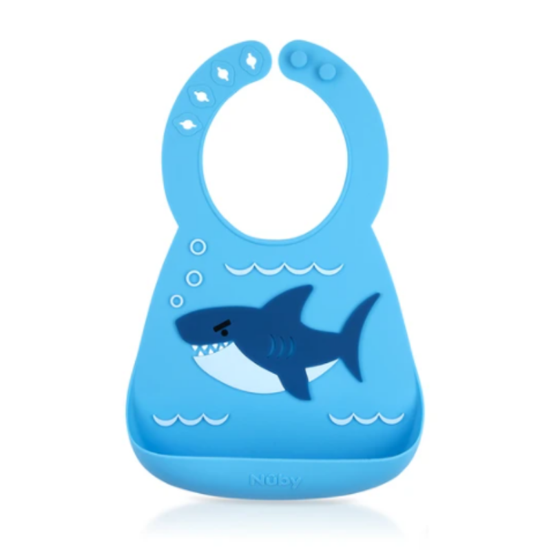 Nuby 3D Silicone Bibs - Shark