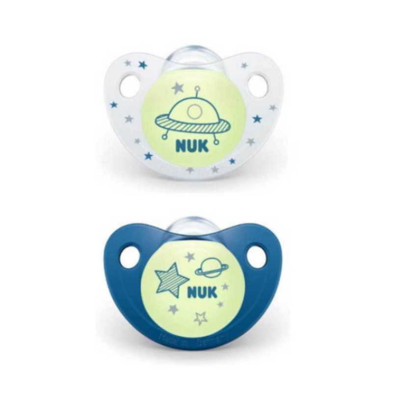 Nuk Silicone Soother S2 Night/Day, 2/box (NU40735848)