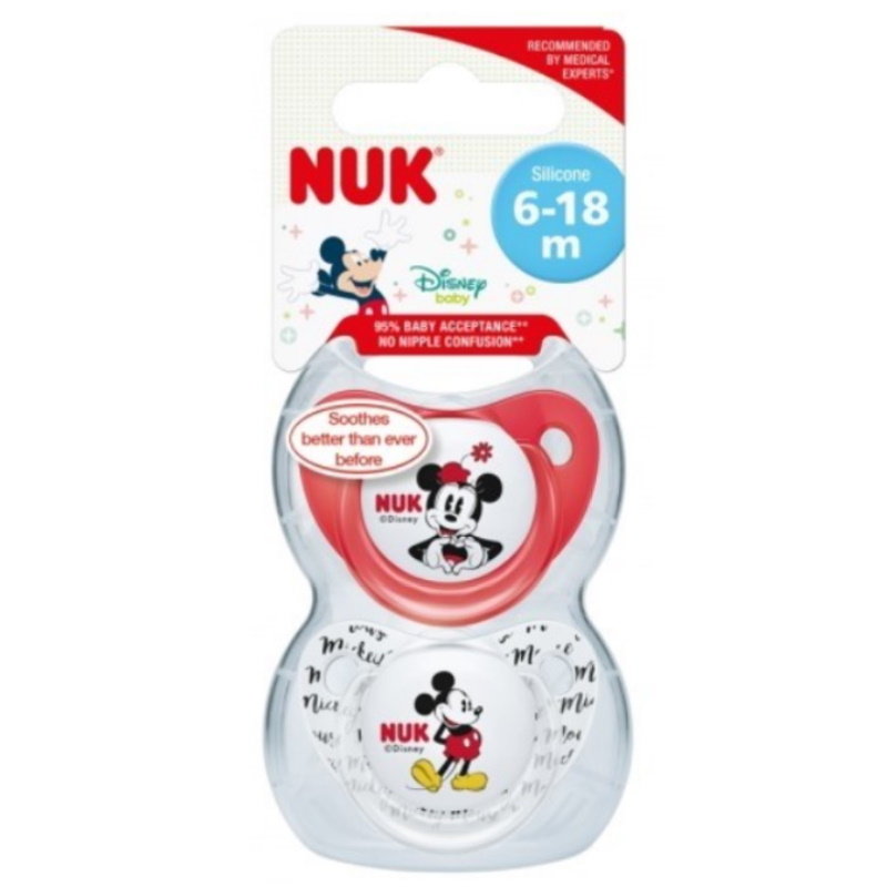 Nuk Silicone Soother S2 Mickey, 2/box (NU40735851)