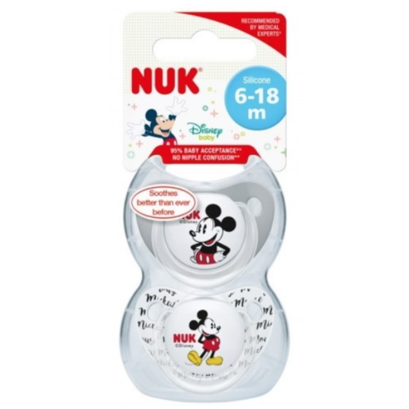 Nuk Silicone Soother S2 Mickey, 2/box (NU40735851)