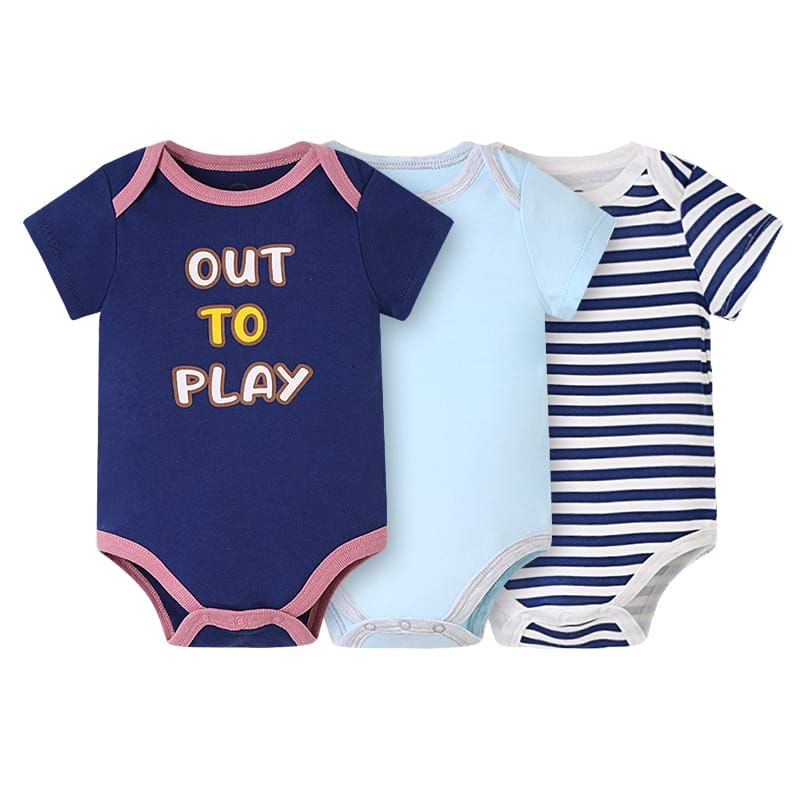 baby-fair Lille Barn Out to Play Romper (3M/6M/9M/12M/18M) - Bundle of 3