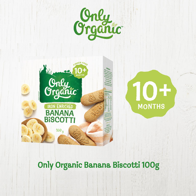 Only Organic Banana Biscotti 100G