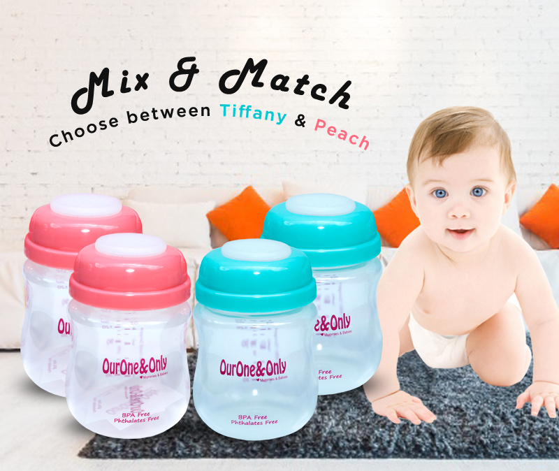 baby-fair OurOne&Only 150ml Wide Neck Storage Bottles (6pcs)