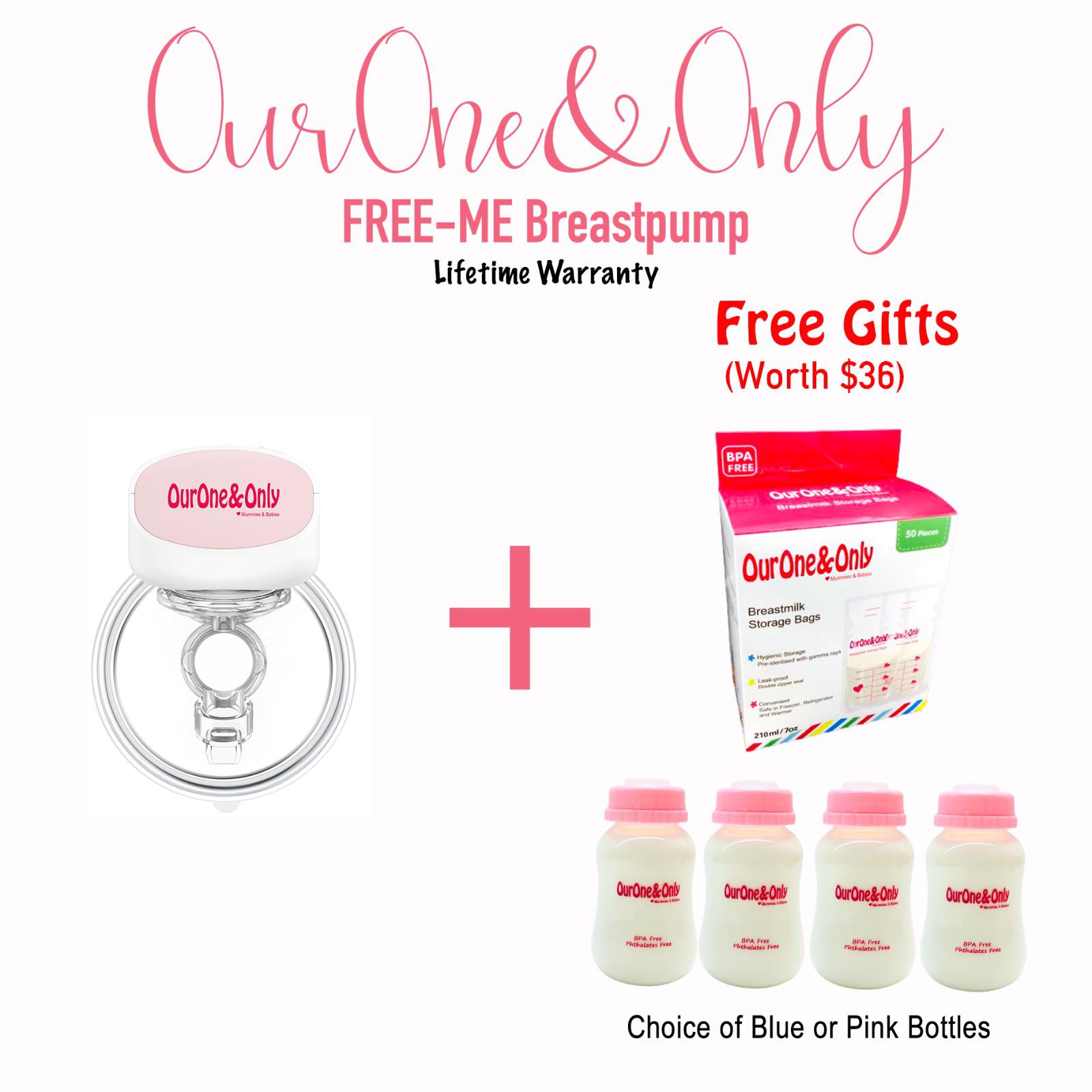 baby-fair OurOne&Only FREE-ME Single Breastpump Bundle (Breastpump + Milkbags + Bottles)