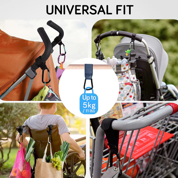 Mummy Buggy Clip - Strong Aluminium Pram Clip For Handbags, Shopping Bags & Coats - Keep Things Secure On-the-Go