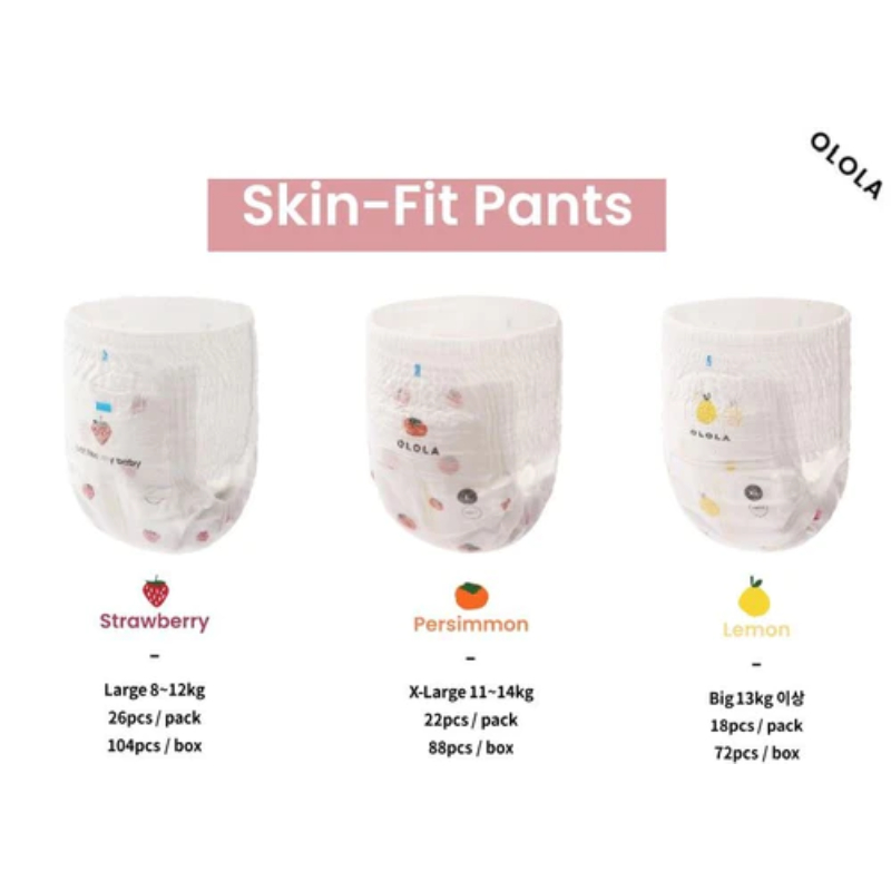 Olola Skin-Fit Pull On Pants Diaper - L (8-12kg), 26pcs - Bundle Deals Available