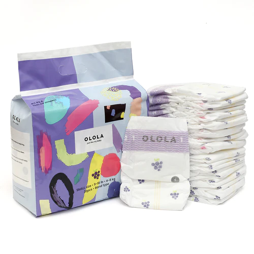 Olola Skin-Fit Band Baby Diaper - S (4-8kg), 30pcs - Bundle Deals Available