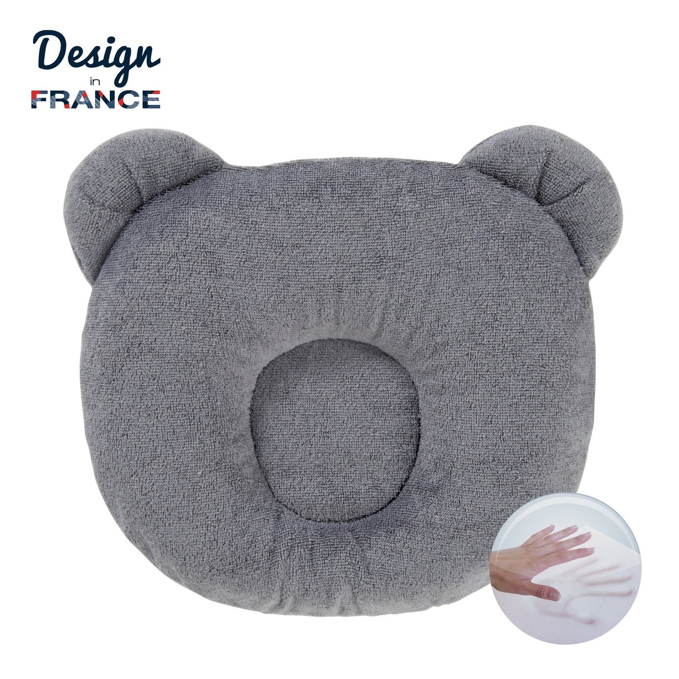 baby-fair Candide P'tit Panda pillow 21x19cm - Dark Grey (394291)