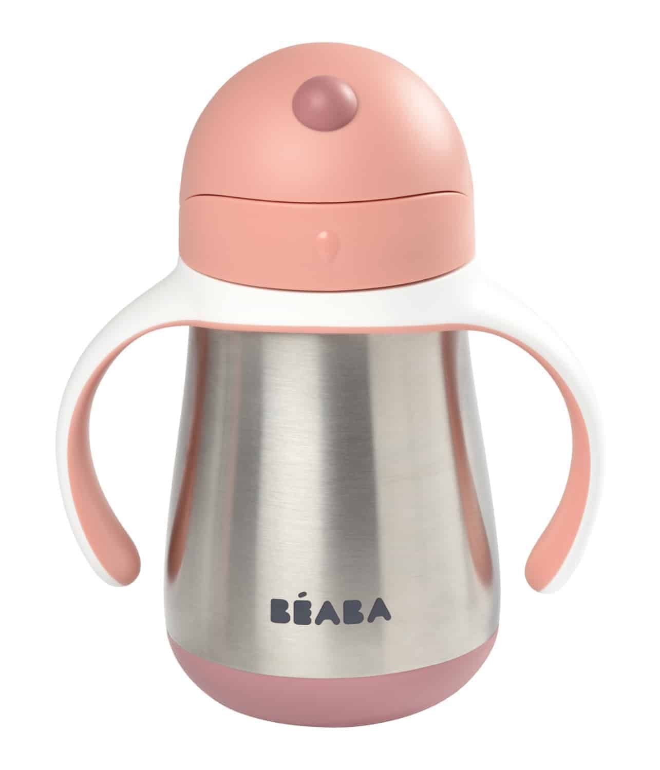 Beaba 250ml Stainless Steel Straw Cup - Vintage Pink (913482)