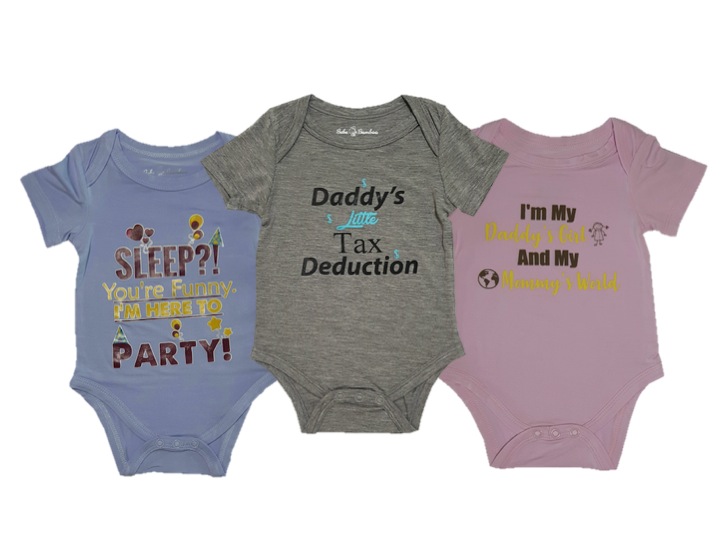 Bebe Bamboo Cute Saying Onesie (Daddy 's Little Tax Deduction)