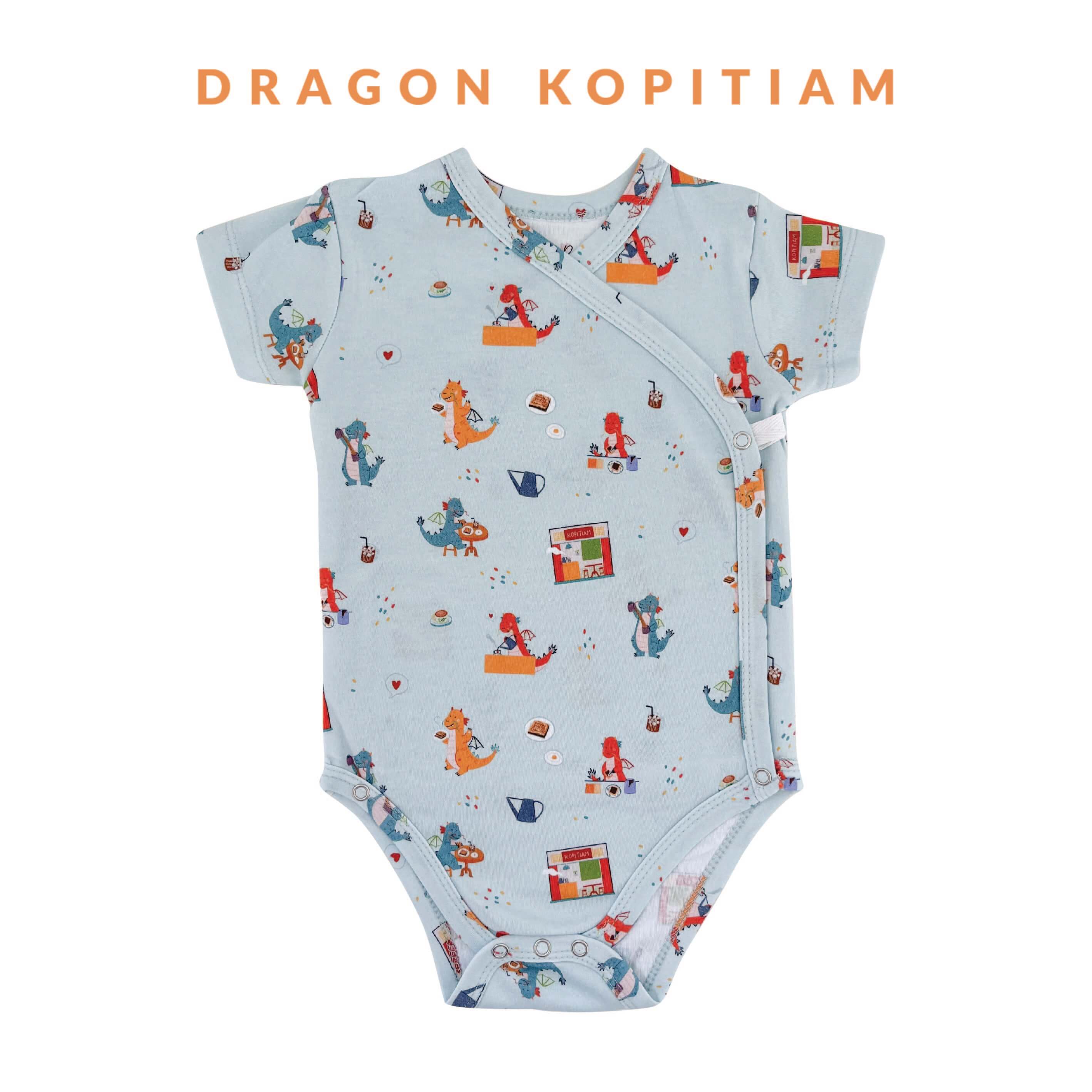 Happyrei Short Sleeve Kimono Onesies - Dragon Kopitiam