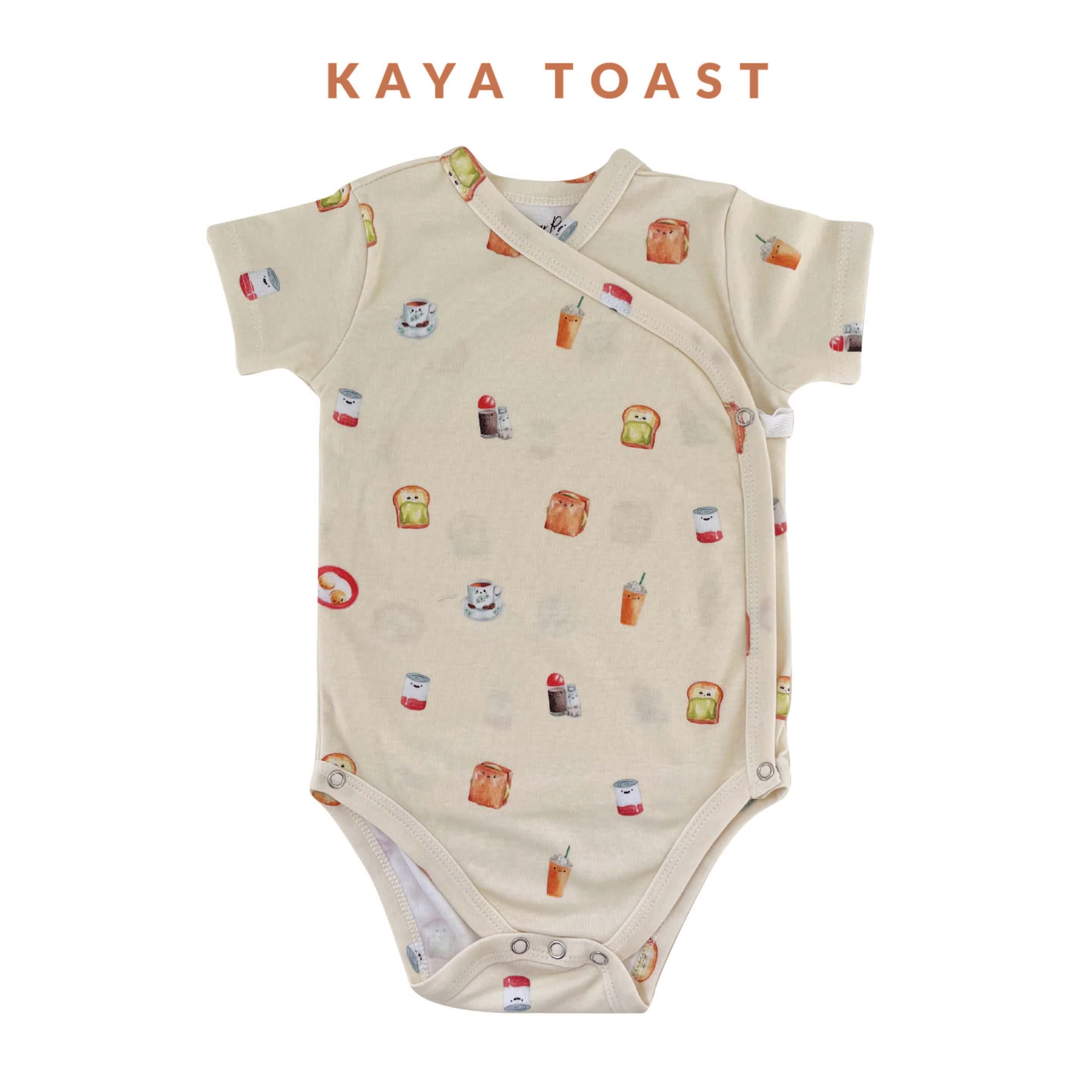 Happyrei Short Sleeve Kimono Onesies - Kaya Toast