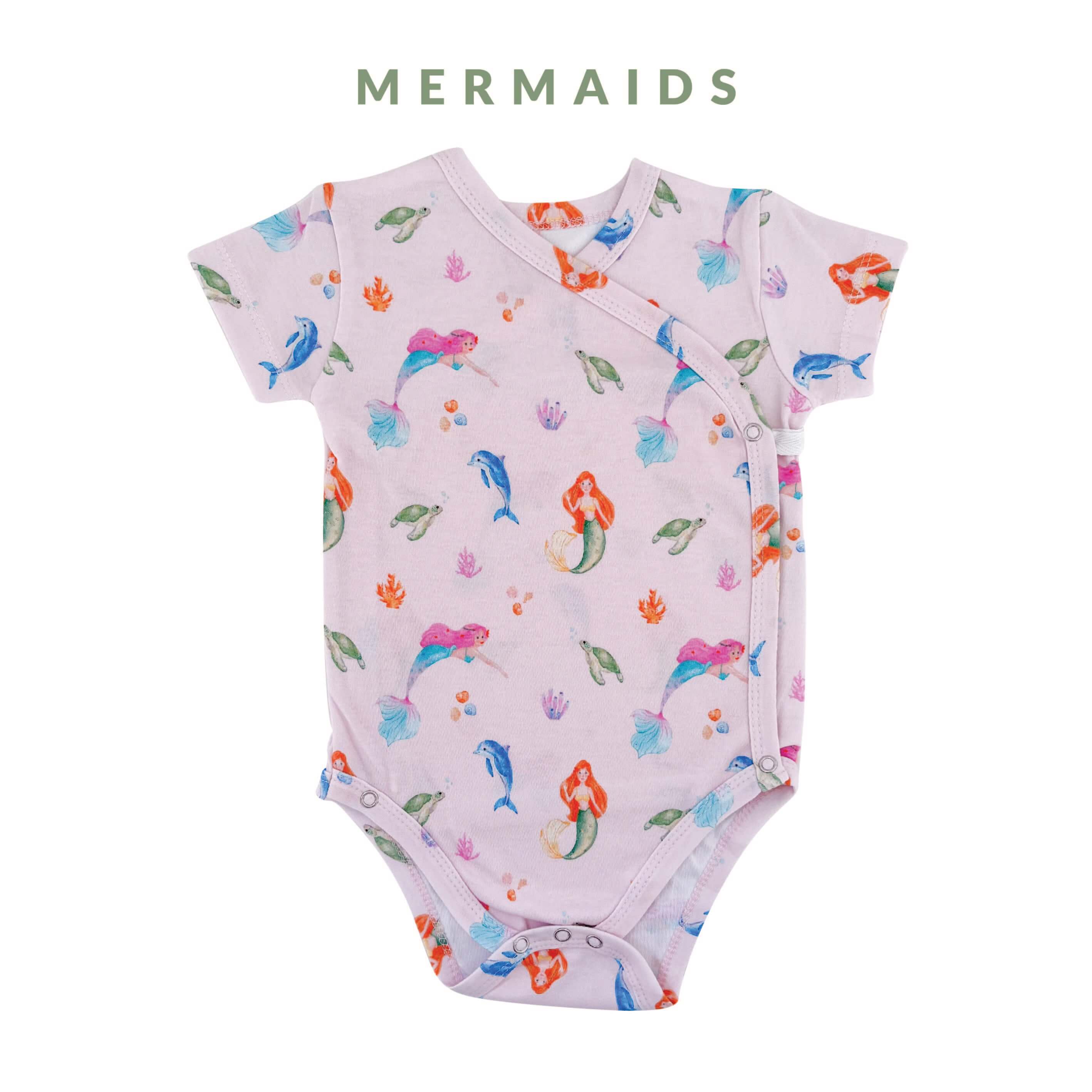 Happyrei Short Sleeve Kimono Onesies - Mermaids