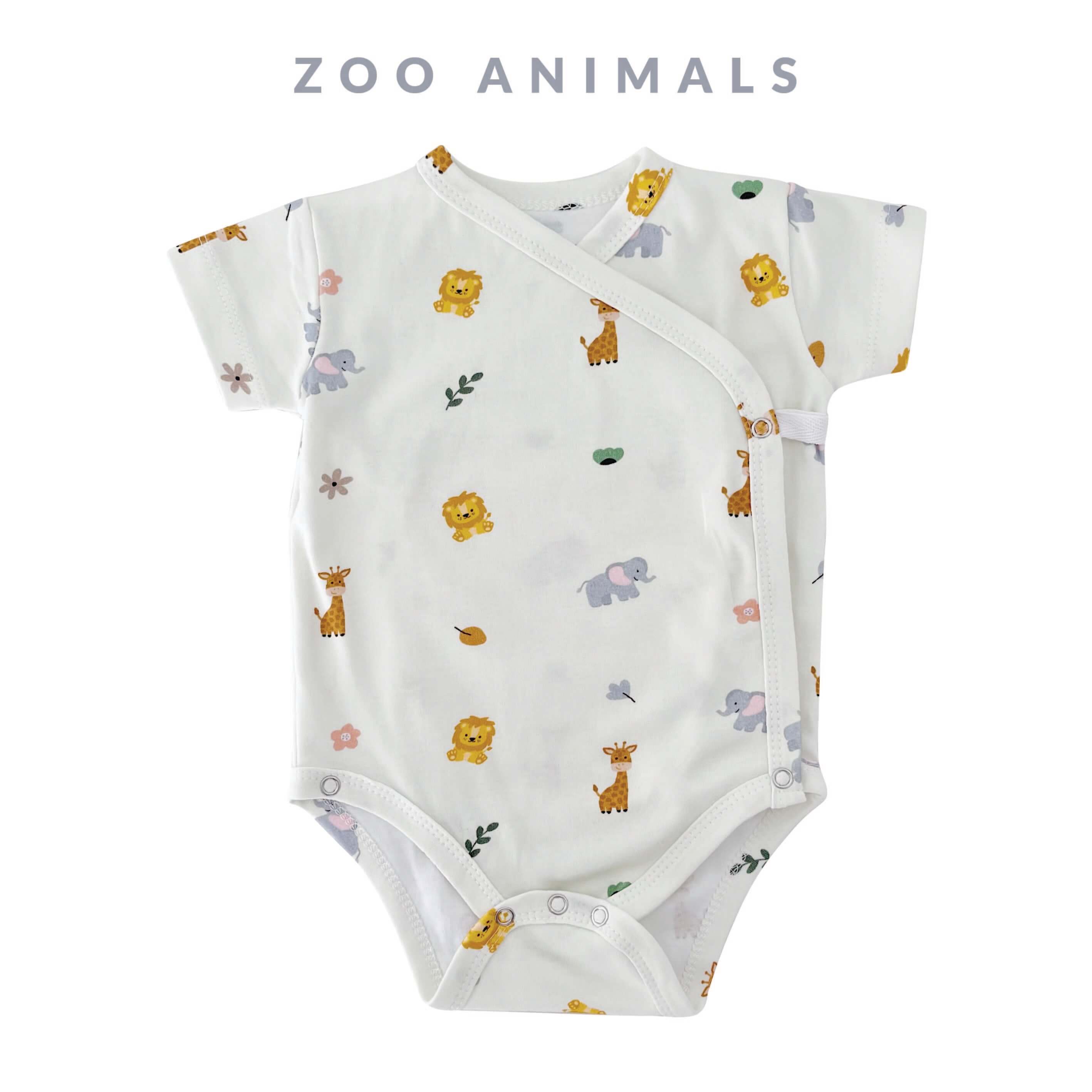 Happyrei Kimono Onesies Short Sleeve - Zoo Animals