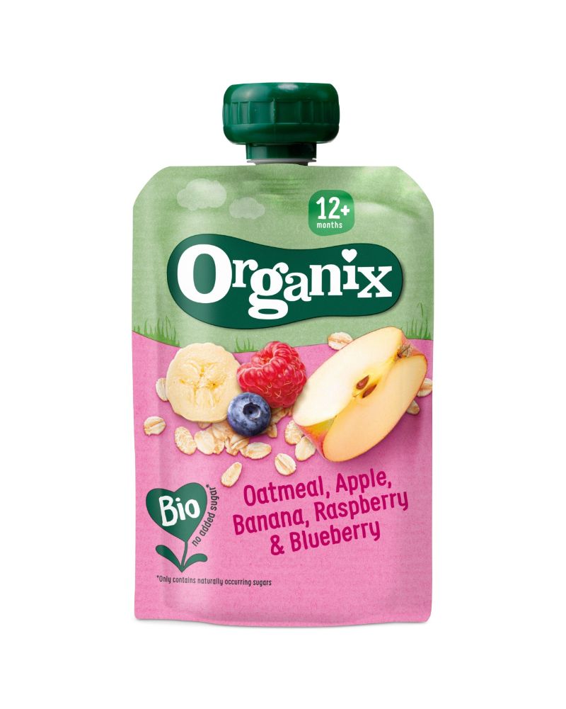 Organix Pouch - Oatmeal Apple Banana Raspberry and Blueberry