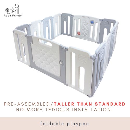 RaaB Family Pure Playpen Kids Playard Play Fence Safety Gate Foldable (Non Toxic Material)