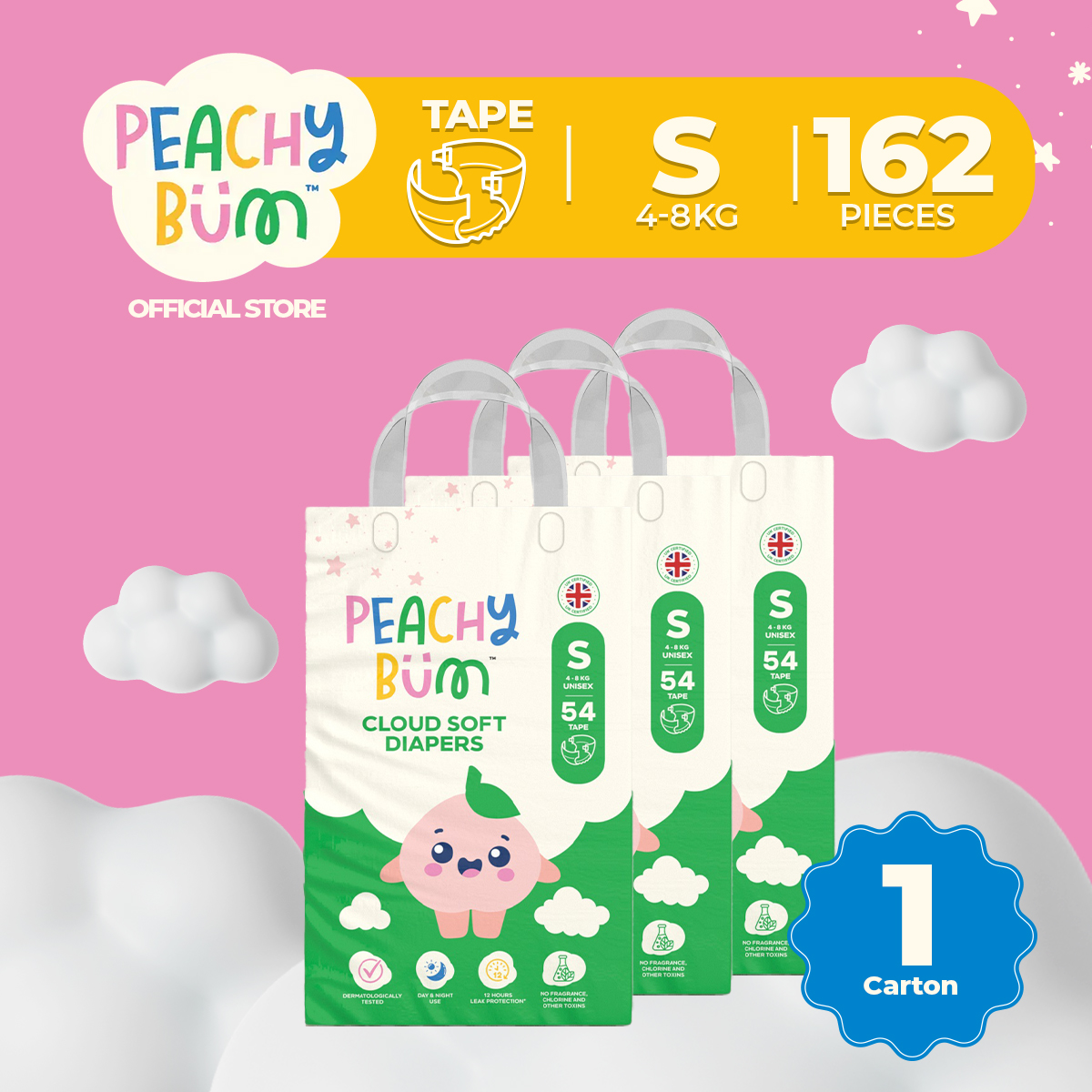 [Bundles] Peachy Bum Cloud Soft Diaper Tape/Pants - Assorted Sizes
