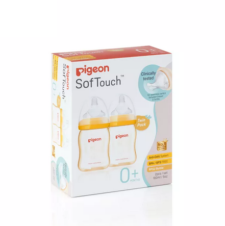 Pigeon SofTouch Nursing Bottle Twin Pack PPSU 160ml (SS) (PG-78496)