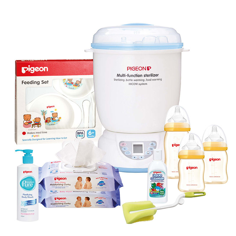Pigeon Multi Function Steam Sterilizer Bundle (Bottles + Liquid