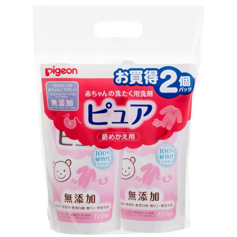 Pigeon Baby Laundry Detergent Pure 720ml Refill 2Pcs (JP) (PG-12133)