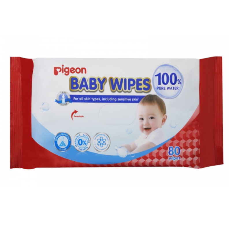 Pigeon Baby Wipes 80 Sheets 100% Pure Water Carton (PG-79498SC)