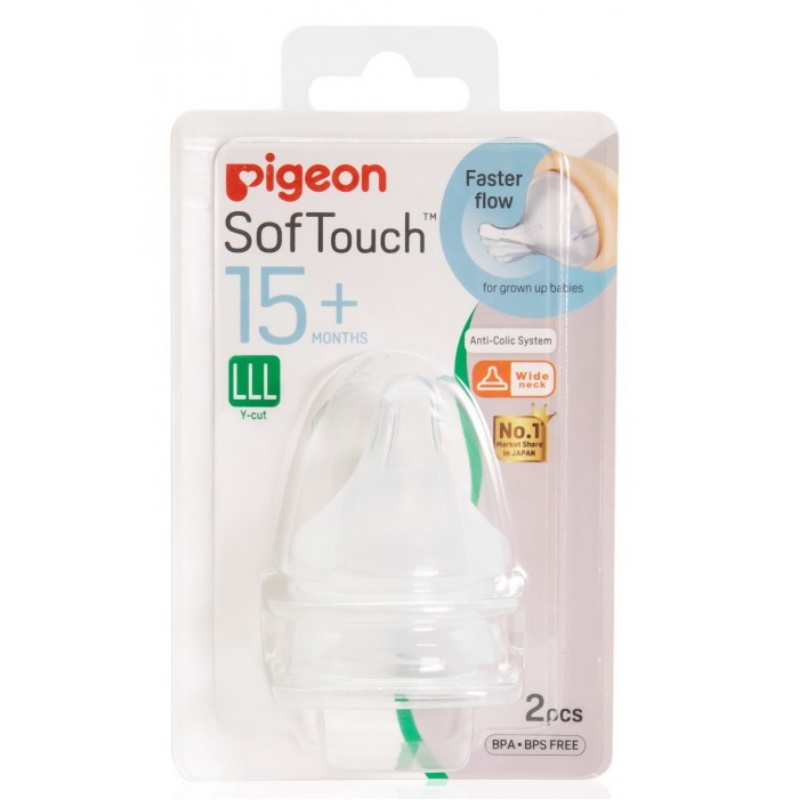 Pigeon SofTouch Peristaltic Plus Nipple Blister Pack 2Pc (LLL) (PG-78351)