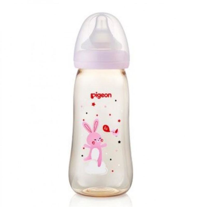 Pigeon SofTouch Peristaltic Plus PPSU Bottle 330ml (L) Pink Rabbit (PG-78221)