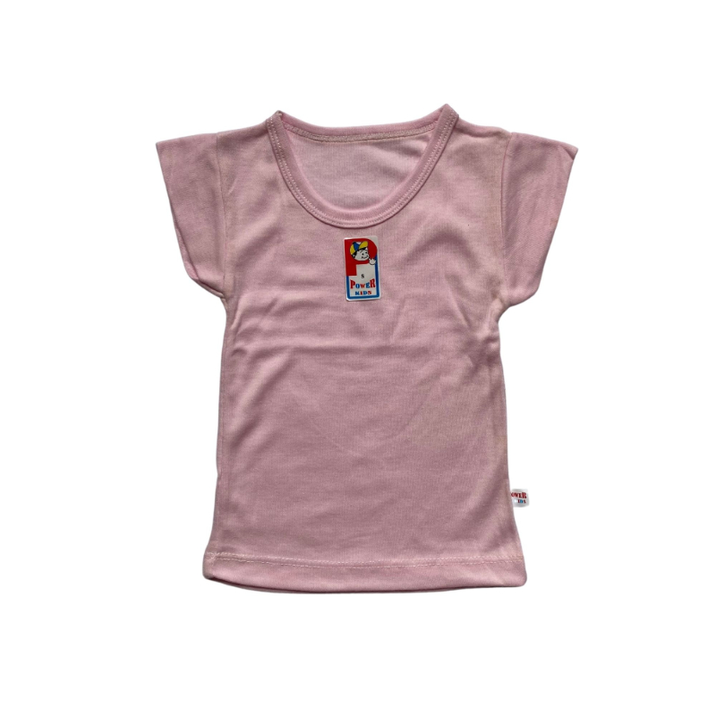 Power Kids Doubleknit Cotton Plain T-Shirt - Pink