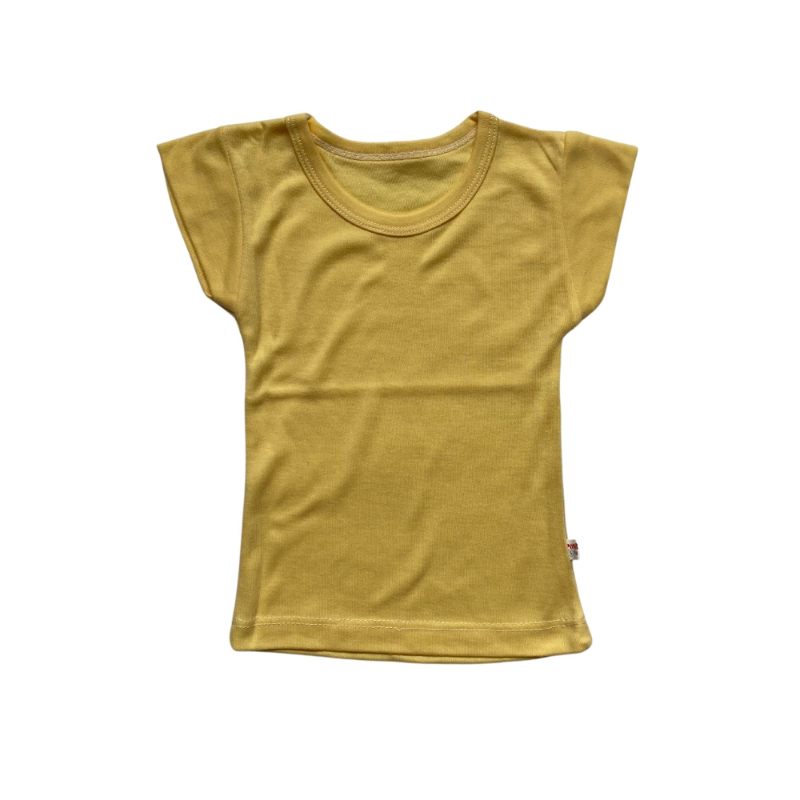 Power Kids Doubleknit Cotton Plain T-Shirt - Yellow