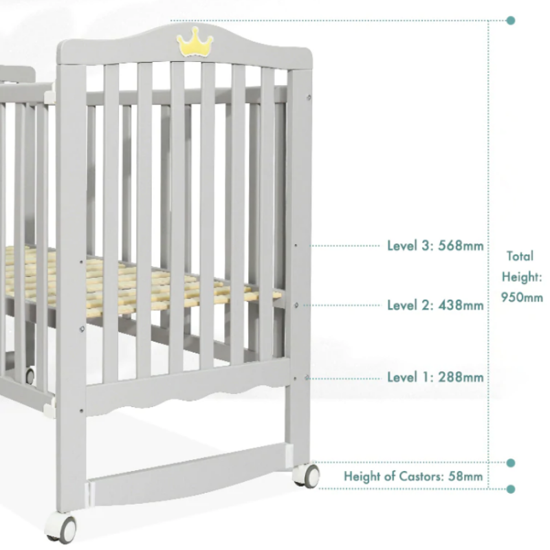 Palette Box Sweet Dreams 7-in-1 Convertible Baby Cot (with Rocking Function!) Without Installation