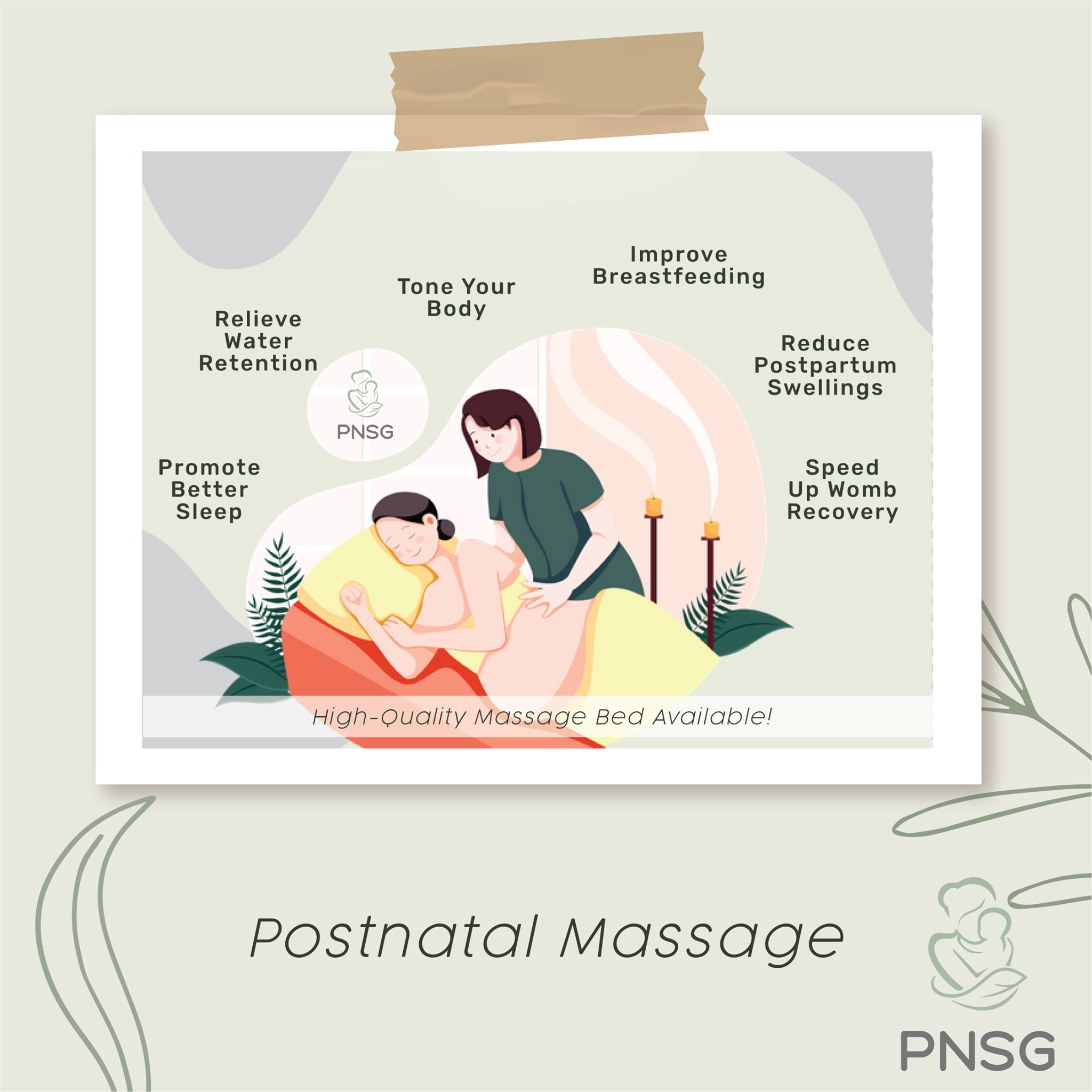 Postnatal Massage Singapore (PNSG) 15 Sessions Postnatal Massage (60 Mins Massage + 15 Mins Binding) + Free 10 Days Bathing Herbs