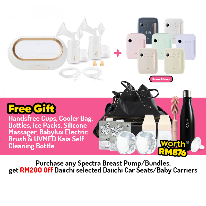 Spectra Dual Compact Breastpump + Spectra UV-LED Sterilizer Bundle + FREE GIFTS