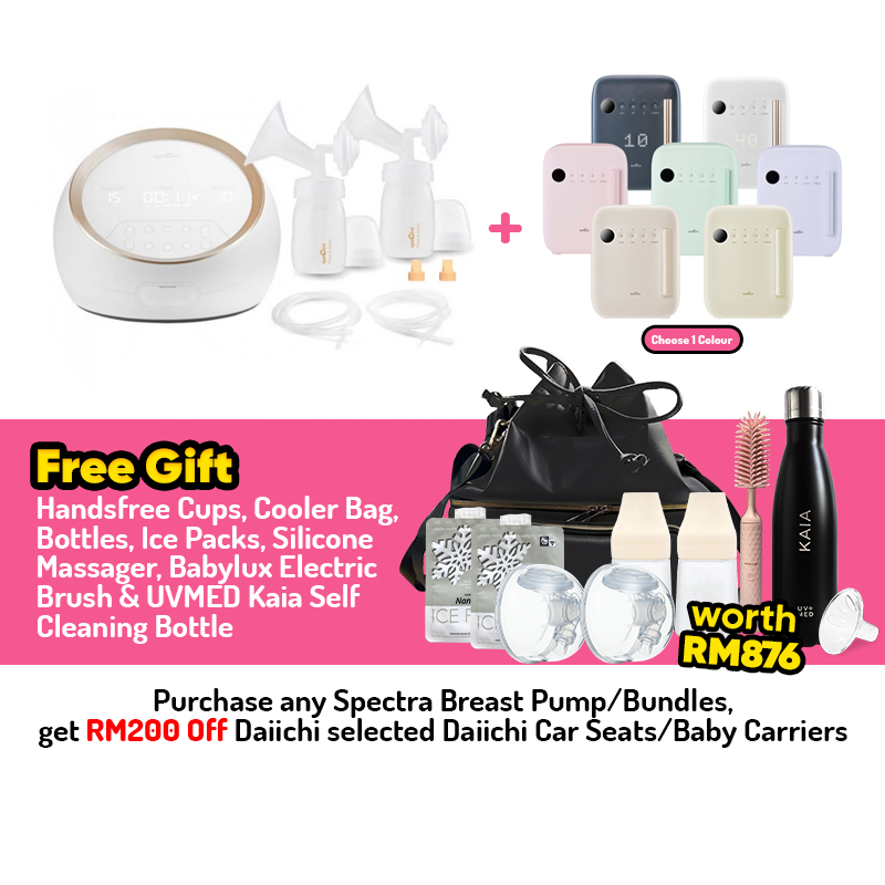 Spectra Dual S Breastpump + Spectra UV-LED Sterilizer Bundle + FREE GIFTS