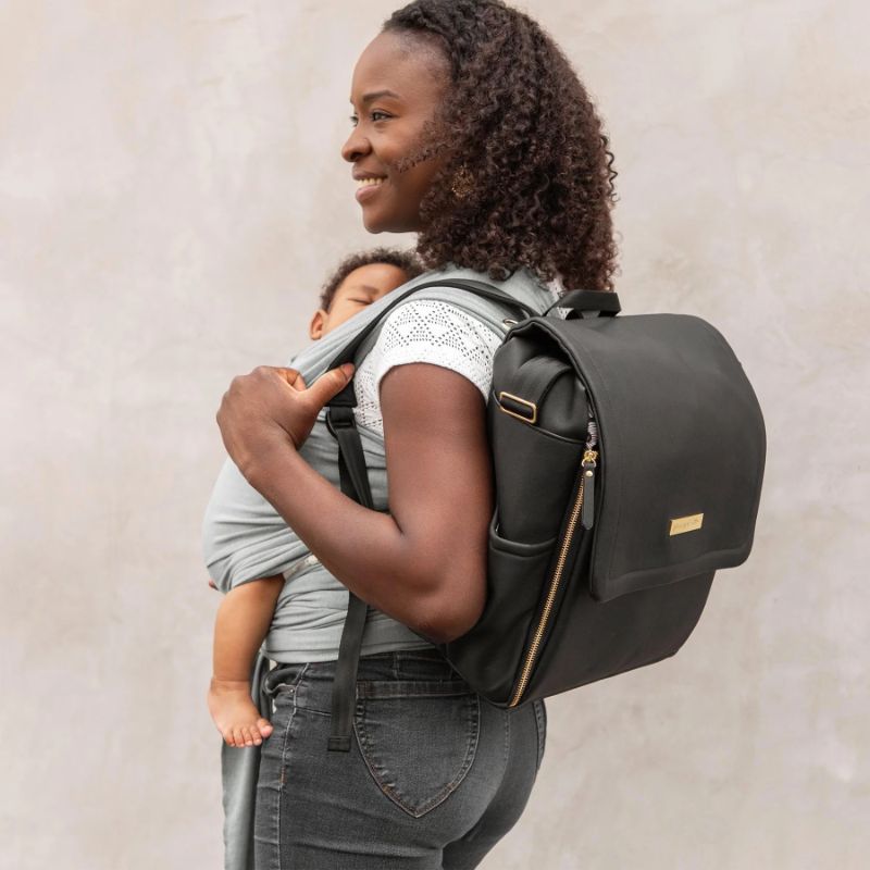 Petunia Pickle Bottom Boxy Backpack - Black Leatherette